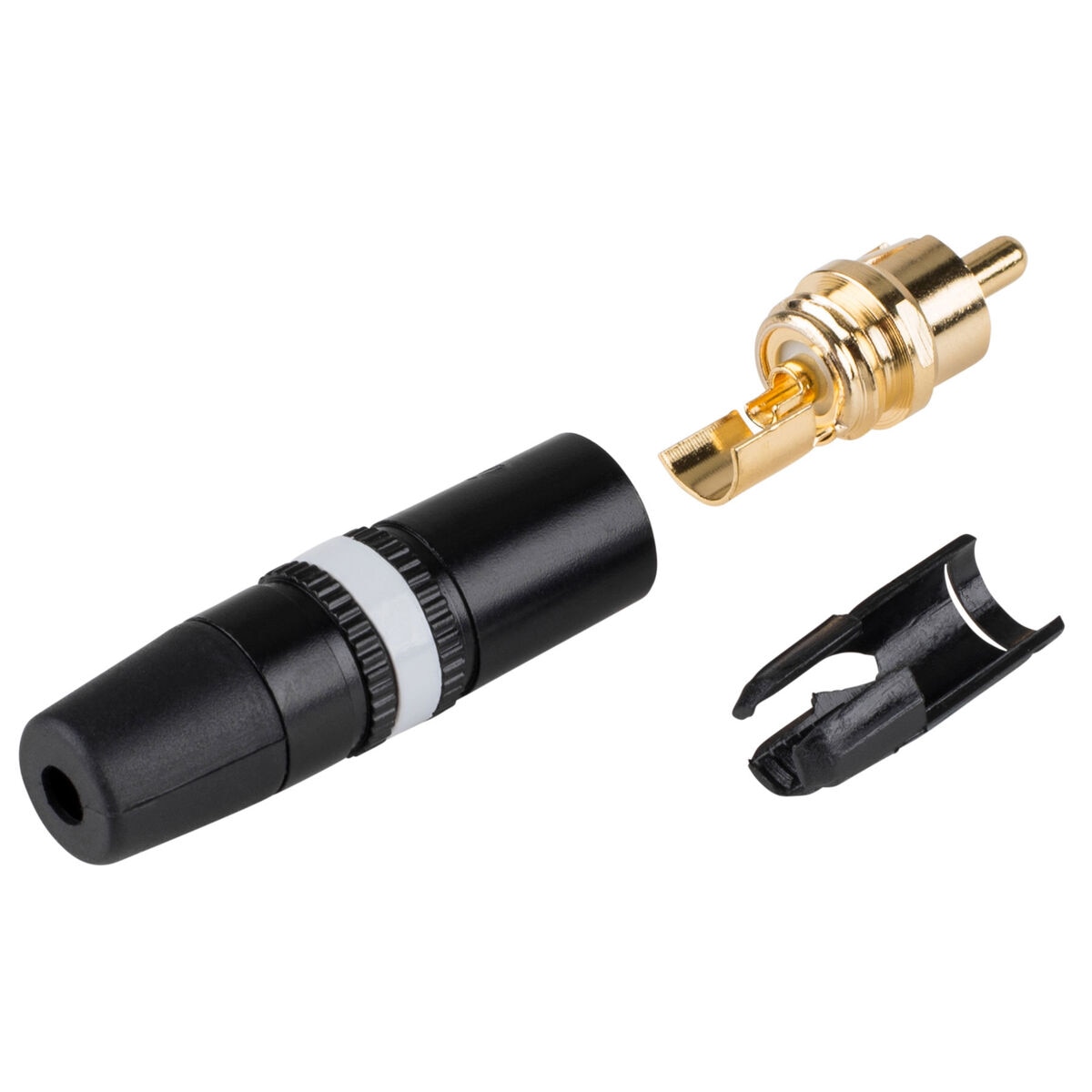 Rean NYS373-9 RCA Plug Connector Black with White Indicator
